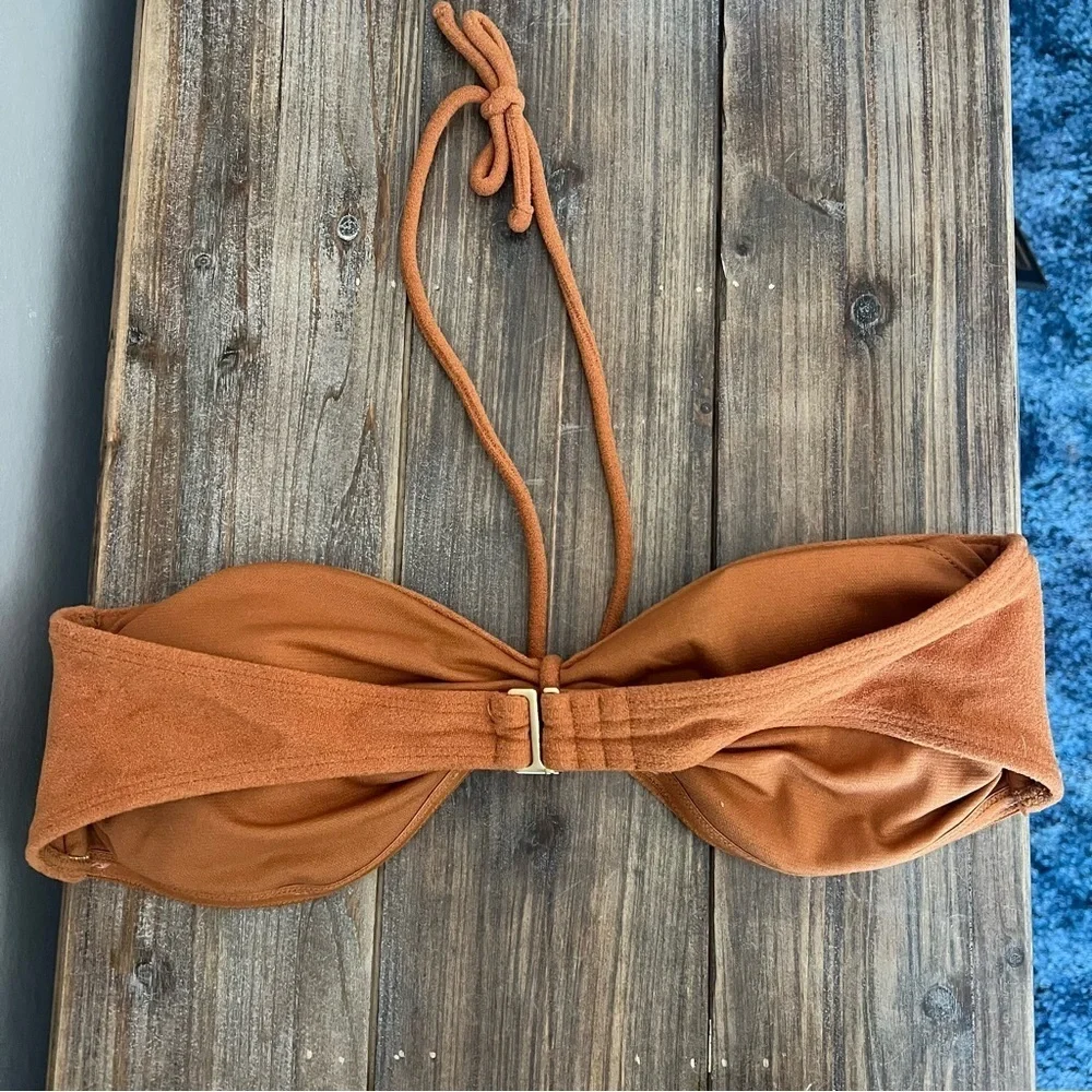 Forever 21 Orange/Brown Terry Clothes Two Piece Bikini Size Large NWOT